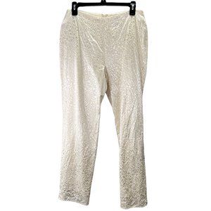 Marie St Claire Dress Satin Pants Special Occasion Beaded Cream size 10